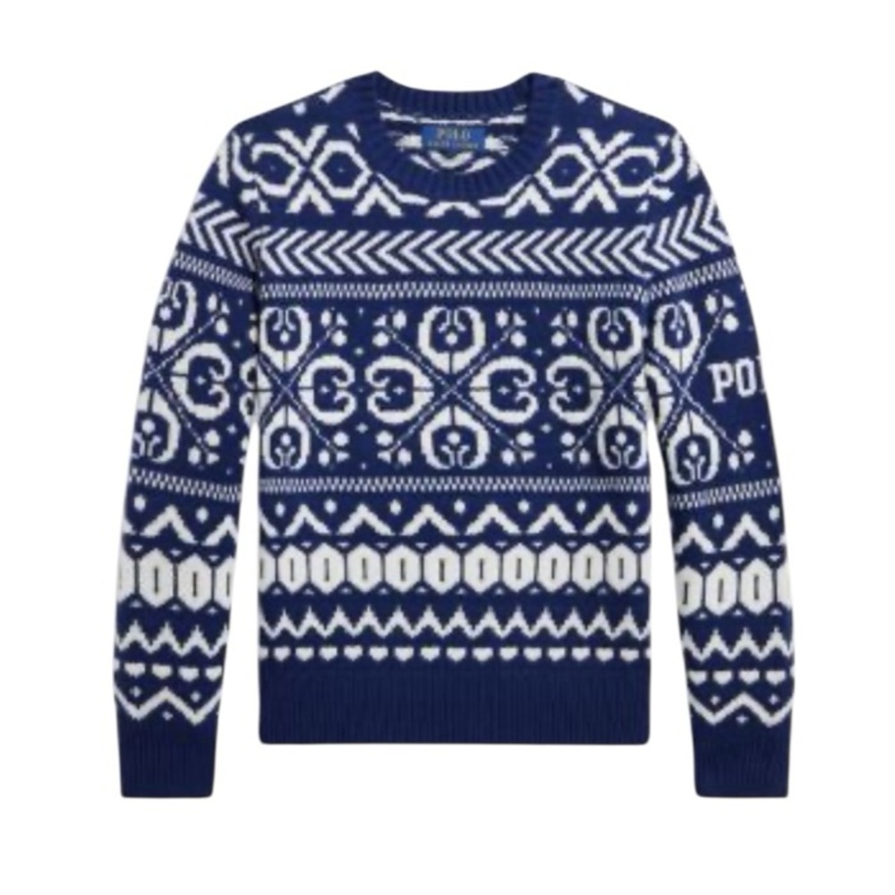 Polo Ralph Lauren Boys Fair Isle Wool Blend Sweater Christmas Holiday Winter